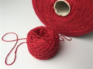 100% cashmere - sprød rød, sælges pr. gram